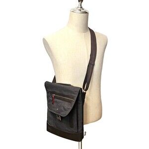 Brenthaven Collins Laptop Messenger Bag Tablet Gray Brown Crossbody Strap Padded